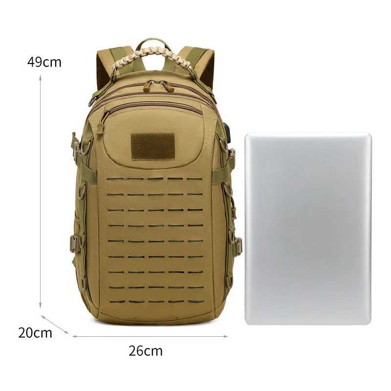 Tactical Backpack Men Camping Large Capacity Multifunctional Waterproof Backpack Outdoor Camouflage Commuter Mountaineering BagC250407