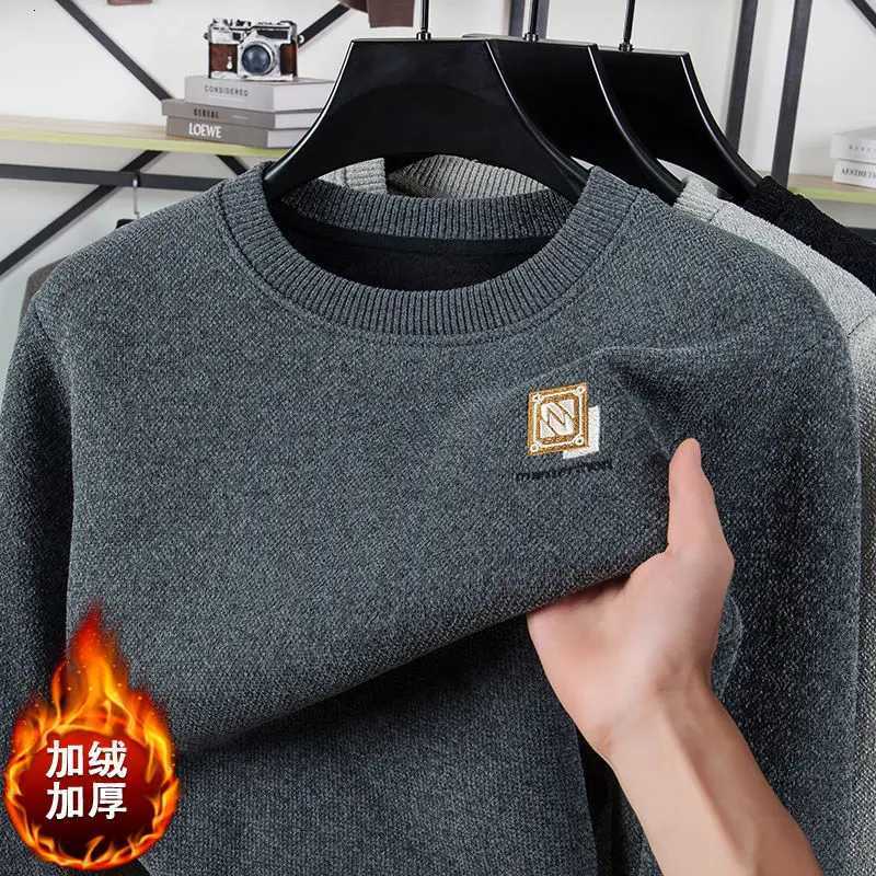 Mens Knitted Sweater Heavyweight Plus Fleece Thickened Chenille Warm Winter Casual Pullover High Quality Luxury Outwear SweaterT251103
