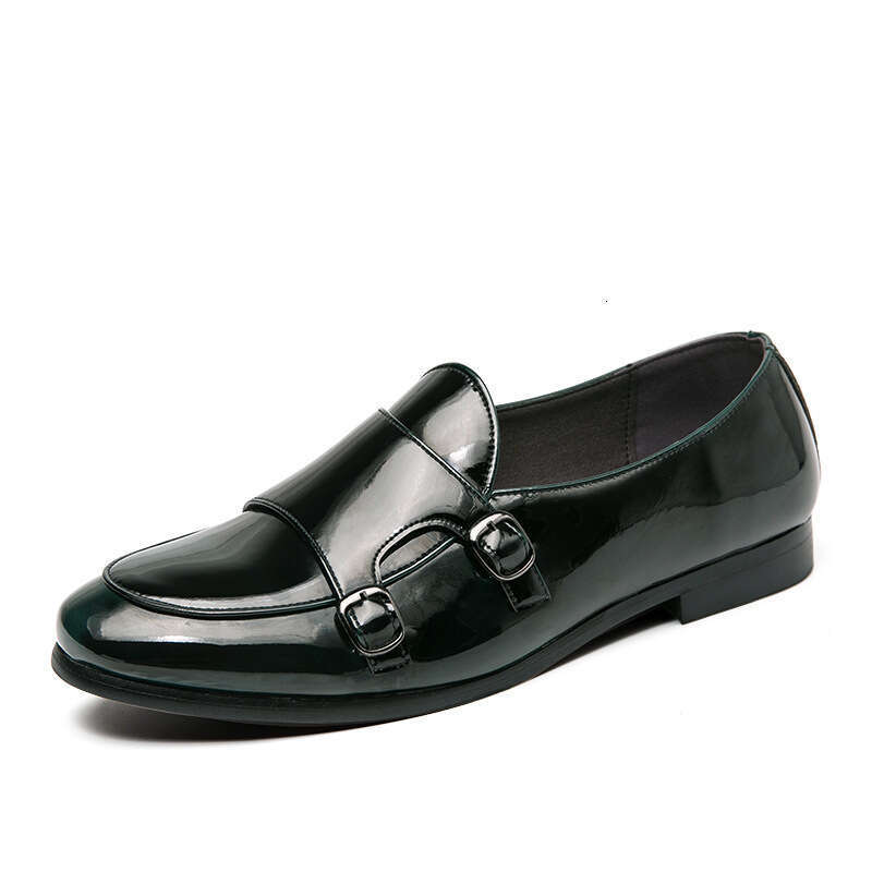 Men's in plus size, new casual fashionable British style set, pointed toe leather shoes, trendy wedding shoes
