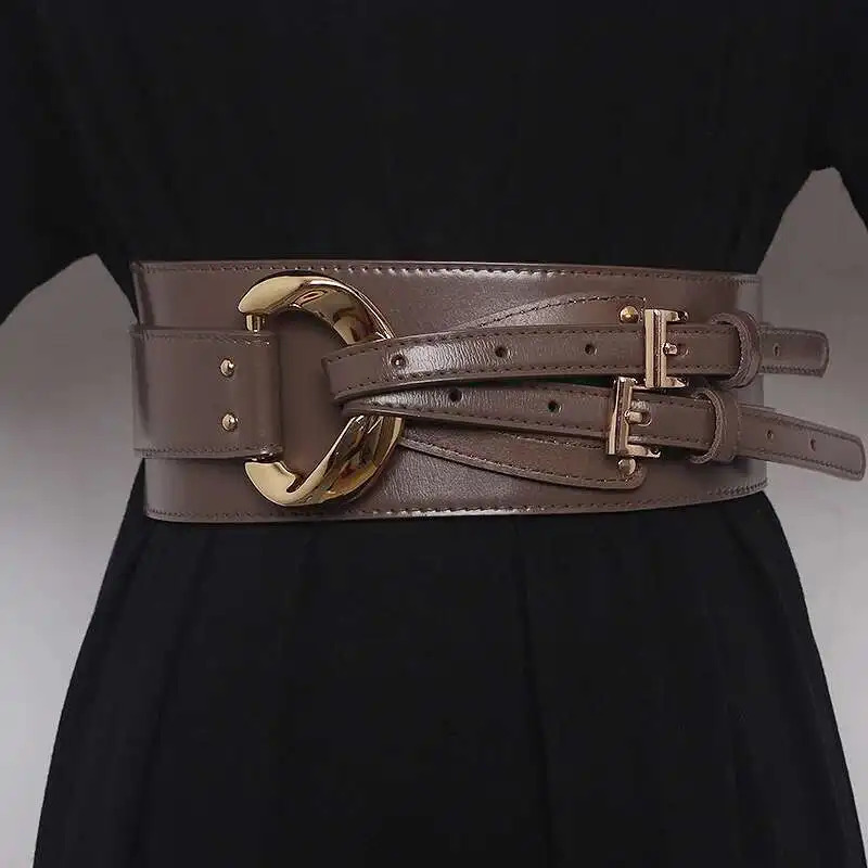 LANMREM Fashion PU Leather Belt Irregular Cowhide Waist Womens Decorative Suit Dress Sweater Waist Belts 2DB1870 251103