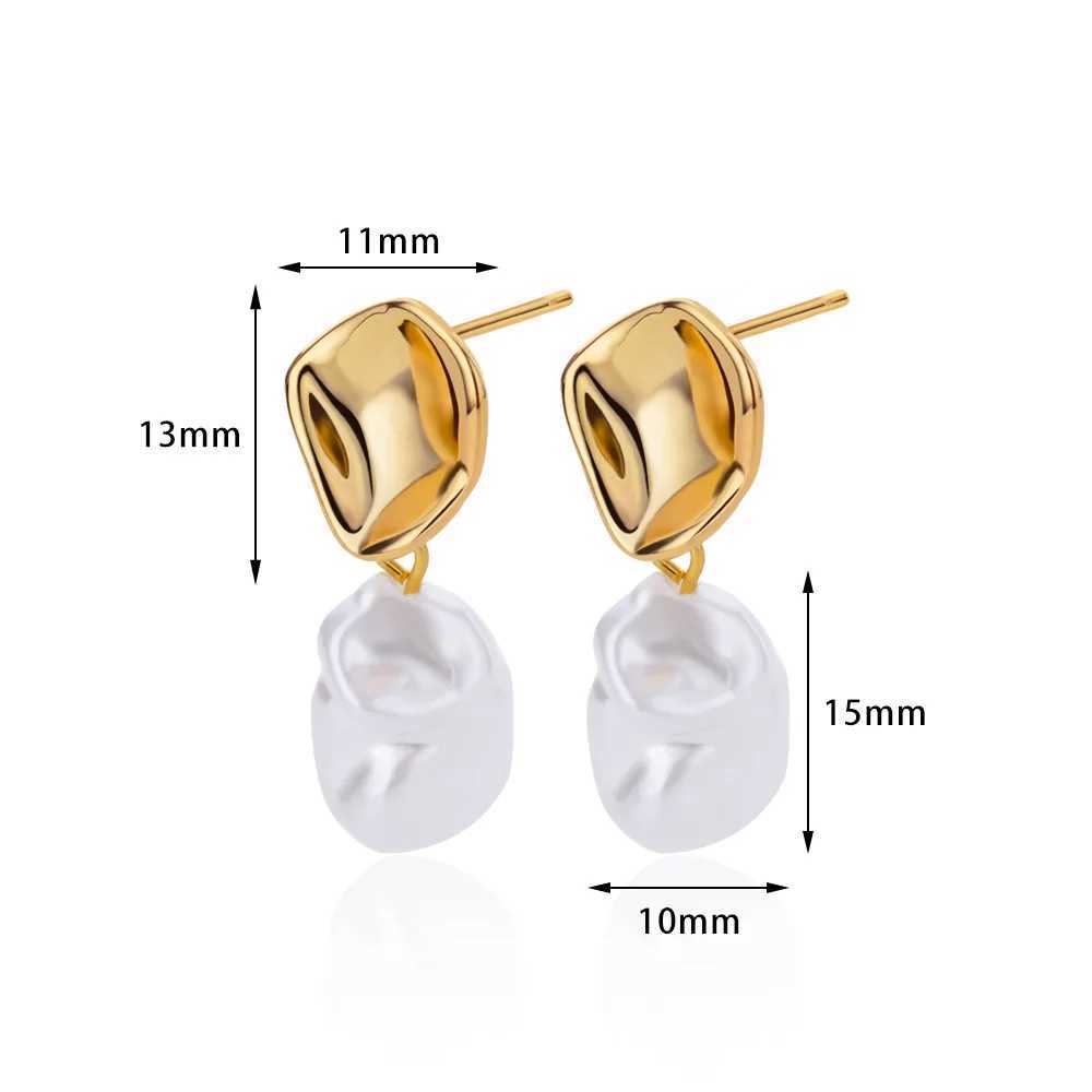 Zircon Pearl Earrings For Women 2023 Trending Stainless Steel Gold Color Drop Earring Wedding Party Luxury Jewelry Bijoux Femme C251103