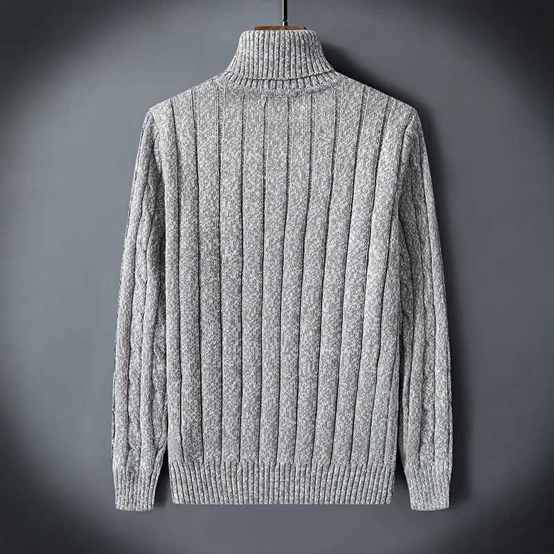 Twist Sweater Mens Turtleneck Pullovers High Neck Loose Winter Korean Fashion Trendy Thick Warm White Sweater knittedT251103