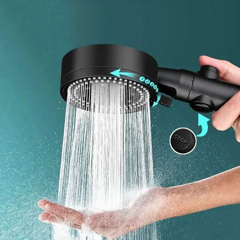 5 Modes Adjustable Shower High Pressure Shower Onetouch Water Stop Handheld Shower Bathro Accessories Y251103