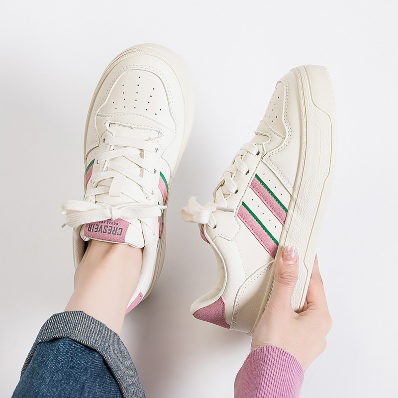 designer shoes new style casual and versatile small white shoes for women girls' Hong Kong style sports sneakers with niche design flat sole brea