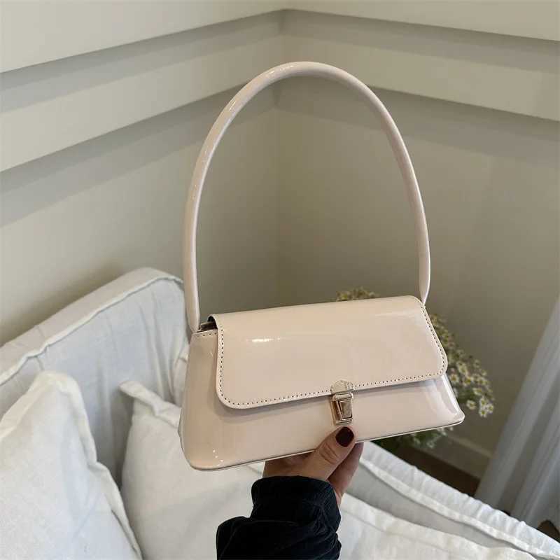 Popular Patent Leather Underarm Bag Womens 2024 Summer New Fashion Trendy Korean Version Shoulder Bag Fashion Hand BagC250401