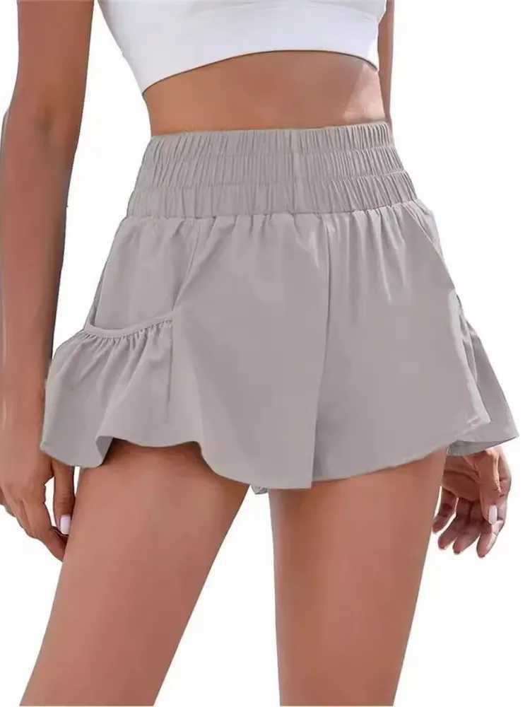 2025--Womens high waisted shorts fashionable sports running shorts sports training shorts gym quick drying pants yoga pants tennis pants summer womens