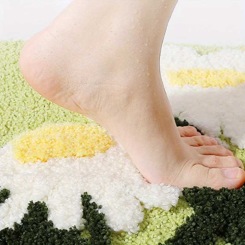 Floral Bathroom Rug Absorbent Quick-Dry Thickened Bath Mat for Home Decor Fresh Style Washable Bathroom Hygienic Floor Mat C251103