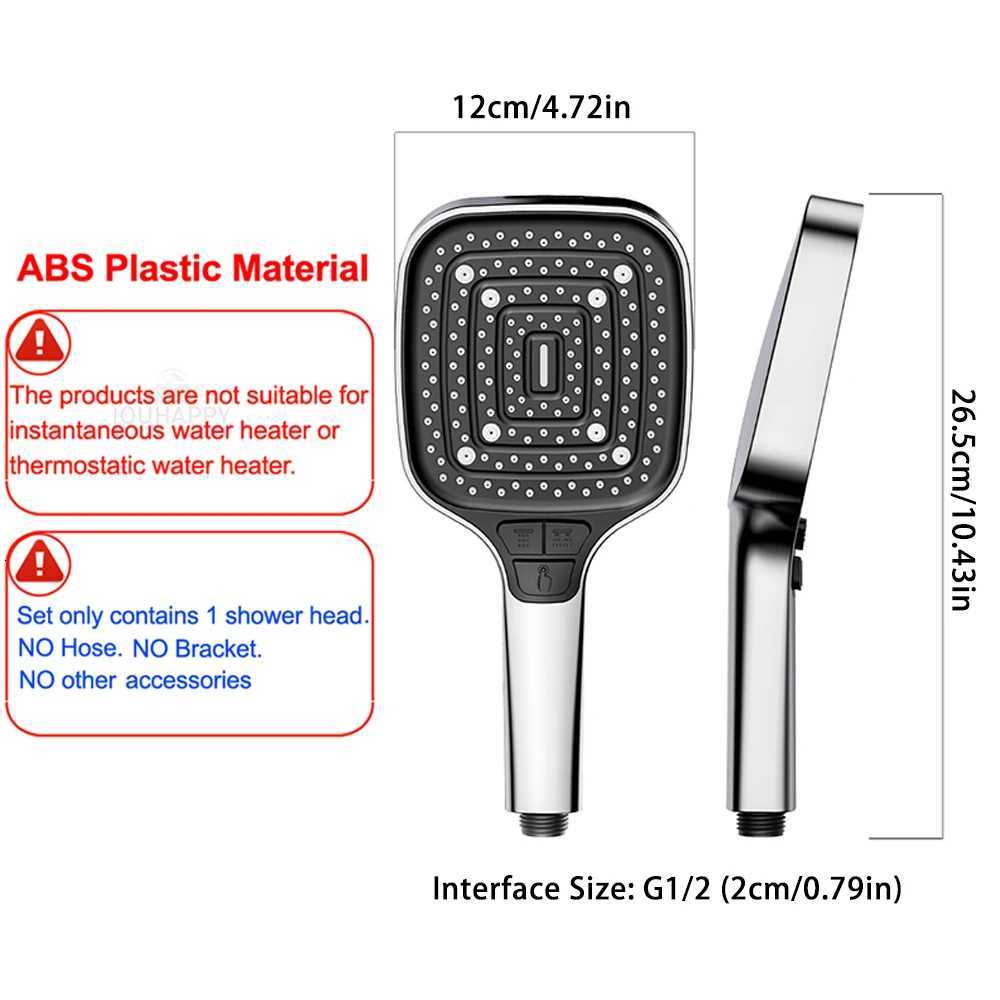 High Pressure Shower Set Big Panel 3 Modes Water Saving Shower with One-key Stop Rainfall Spray Bathro Accessories Y251103