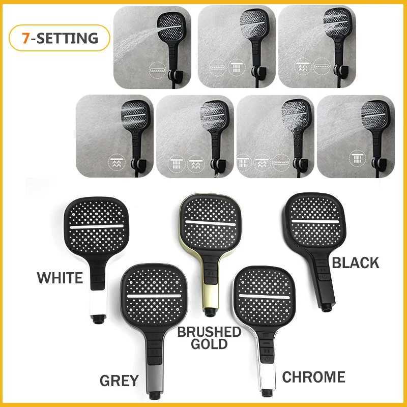 Bed Gold ABS Hand Shower iti-Function Handheld Shower for Bathro Chre Grey White Black Rose Gold Shower Replace Y251103