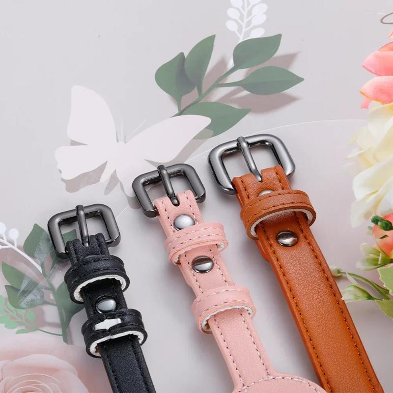 Update Personalized Pet Collar Leather Anti-Lost For Airtag Location Tracker Protective Case Adjustable Design