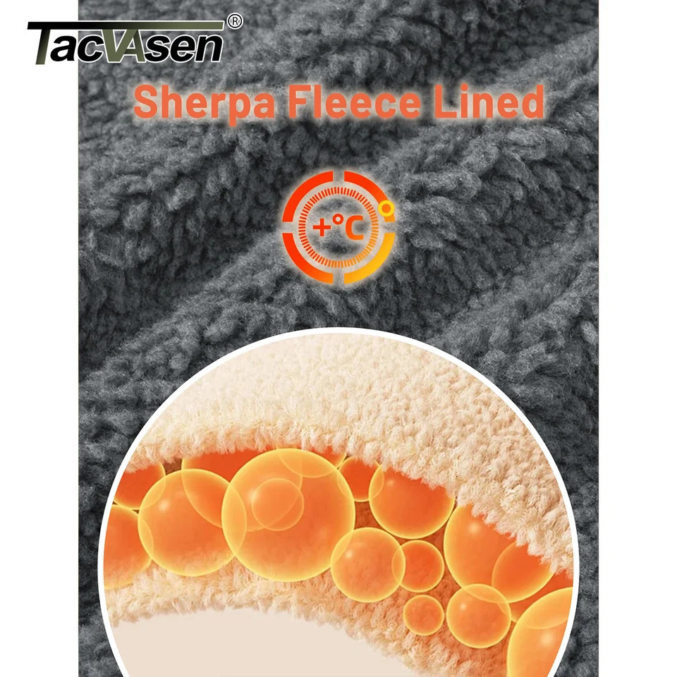 TACVASEN Thicken Fleece Lining Mens Corduroy Jacket Sherpa Lined Winter Coats Trucker Cargo Workwear MultiPocket Outwear 251028CJ