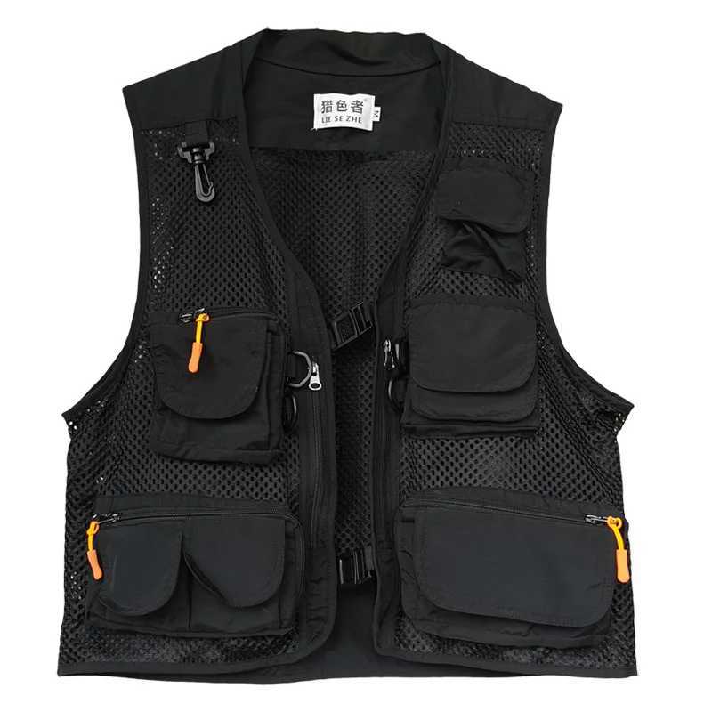 Men Women Summer Mesh Hiking Fishing Vest Multi-pocket Breathable Thin Casual Sports Outdoor Hunting Photography Waistcoat X250403
