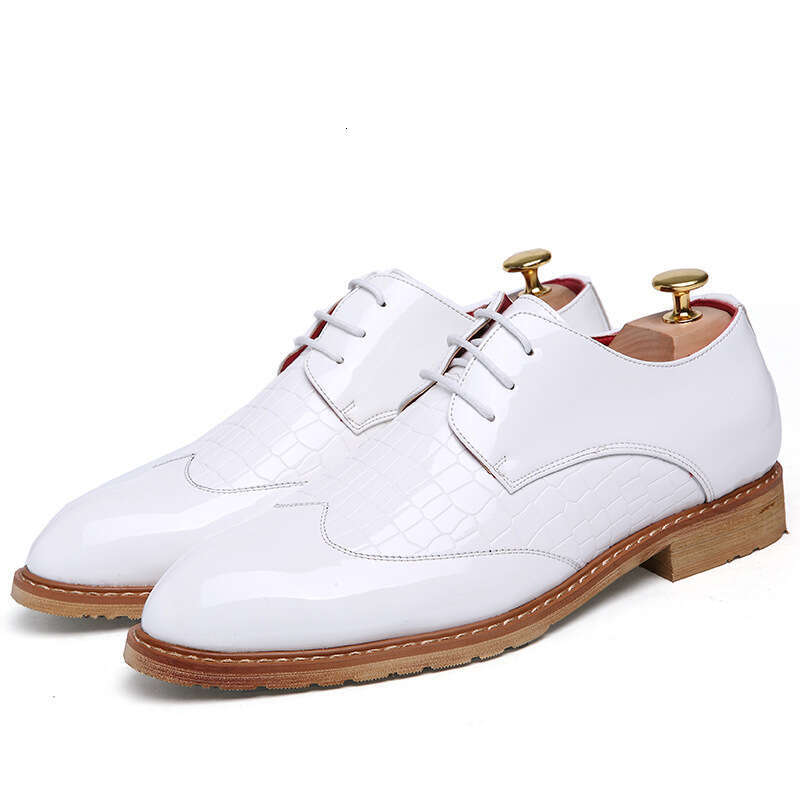 2024 Men's Large Size Spring and Autumn New Casual Fashion Block Small Leather Shoes Korean Edition Trend