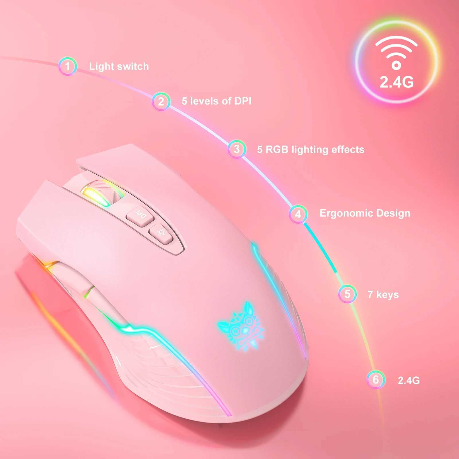 ONIKUMA CW905 Wired Gaming Mouse 6 Levels Adjustable DPl 7 Programmable Buttons 7 RGB Lighting Modes Ergonomic Mice for Pc Gamer D260327