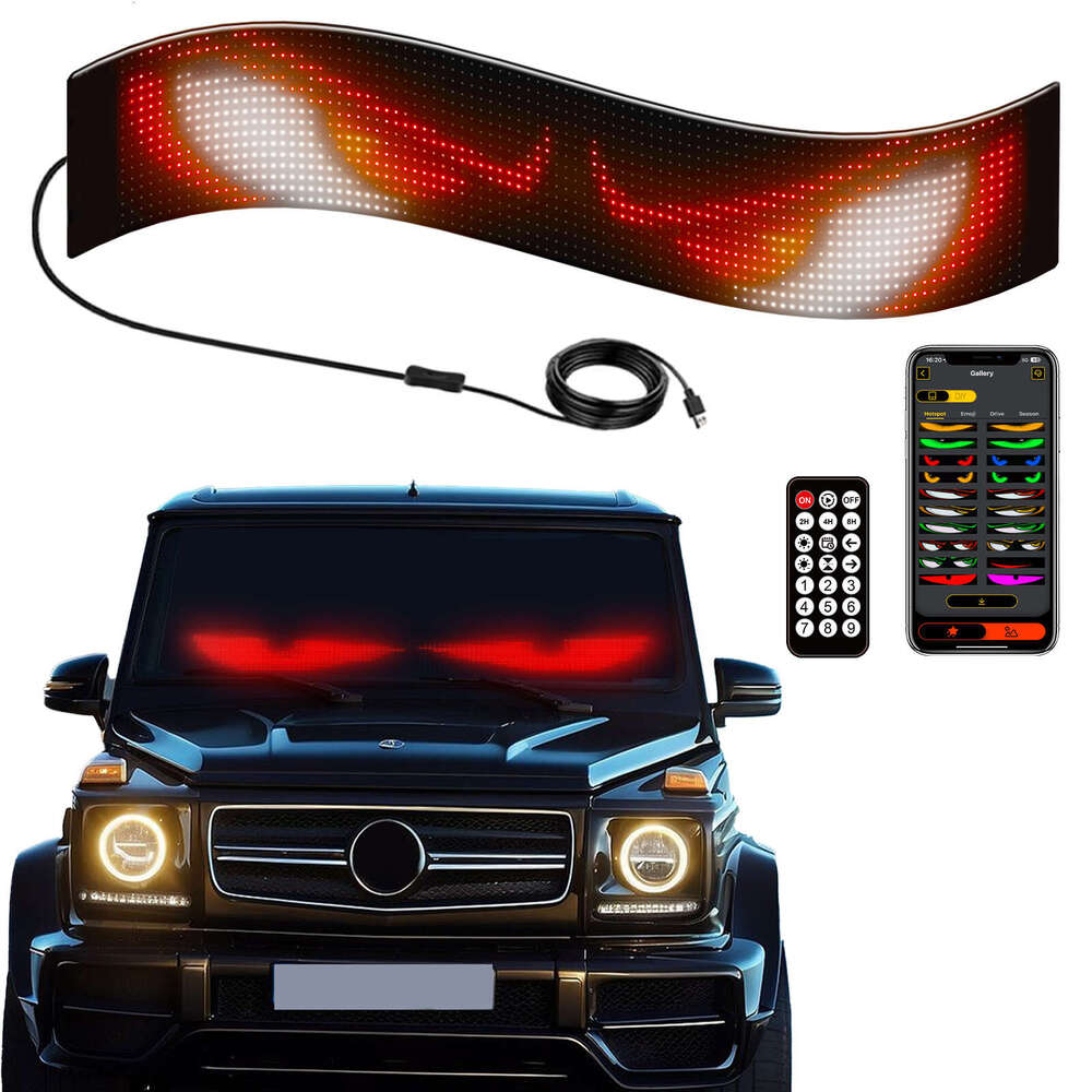 Devil's Soft Car Truck Eye Light Bluetooth Dynamic LED Flexible Advertising Screen