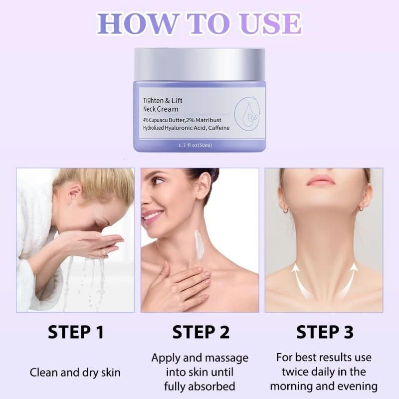 Neck Cream Face Lifting Firming Smoothing Care Lotion Moisturizer Rejuvenation 250213