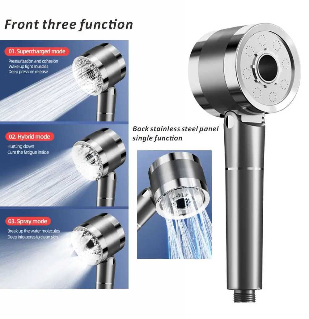 New 1 pc Japanese Style Double Sided Water Outlet Shower 4 Speed Water Saving Filter Spray Nozzle Set Bathro Accessories Y251103