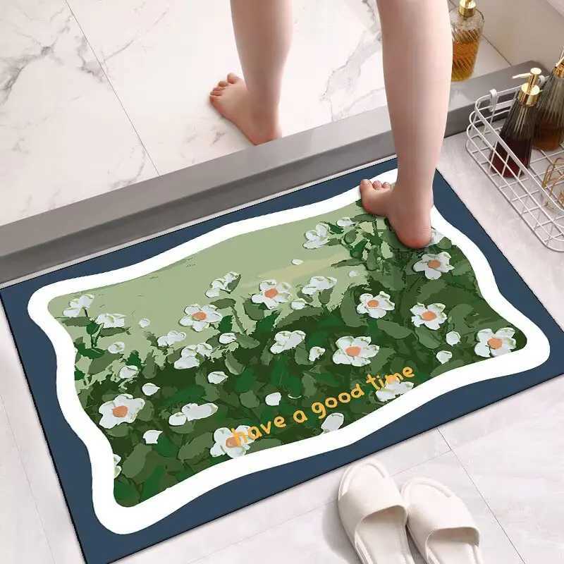 Bathroom floor mat water-absorbing non-slip quick-drying foot mat at the door of the bathroom diatom mud carpet bathroom mat C251103