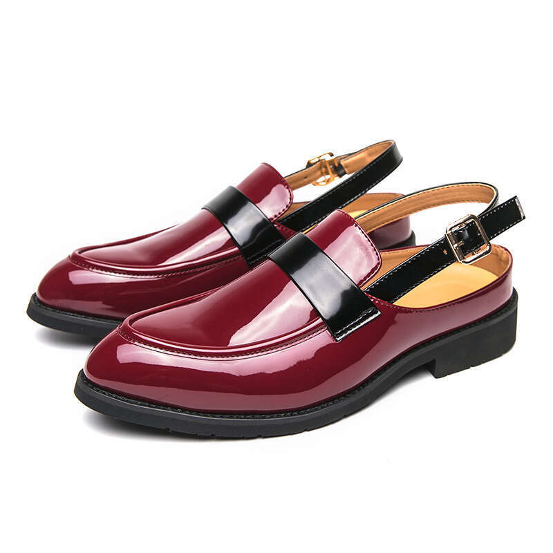 2024 men's shoes in plus size, new semi trailer glossy fashionable breathable casual leather shoes, and trendy