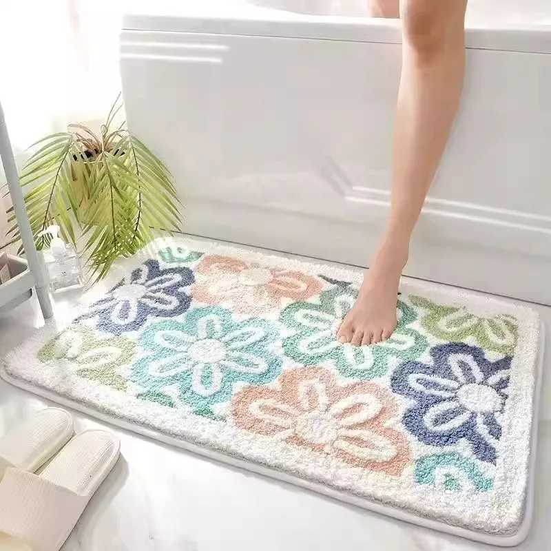 Bathroom floor mat Imitation cashmere absorbent floor mat at the door of the bathroom Household plush soft carpet C251103