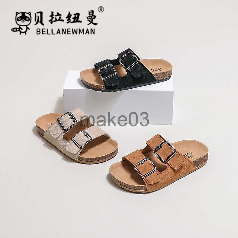 Boken shoes for boys cork sandals 2025 summer new style for childrens indoor and outdoor sandals medium and large childrens straight drag J250403
