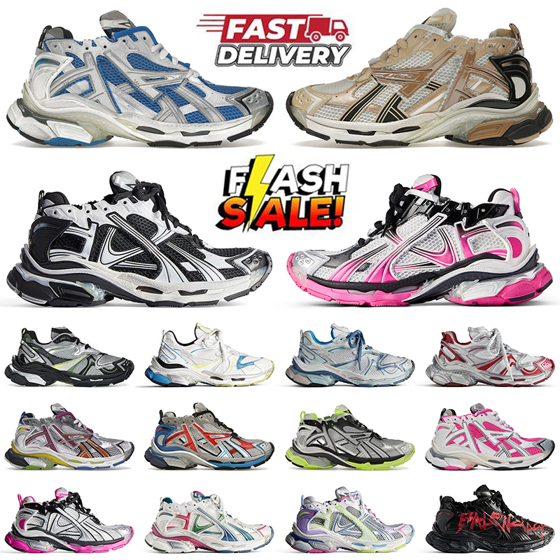2025 Runners 7.0 7.5 Track Casual Shoes Designer Luxury Paris Deconstruction Transmit Sense Blue White Pink Black Mens Womens hiking 7 Tracks 3.0 Mens Women Sneaker 35-46