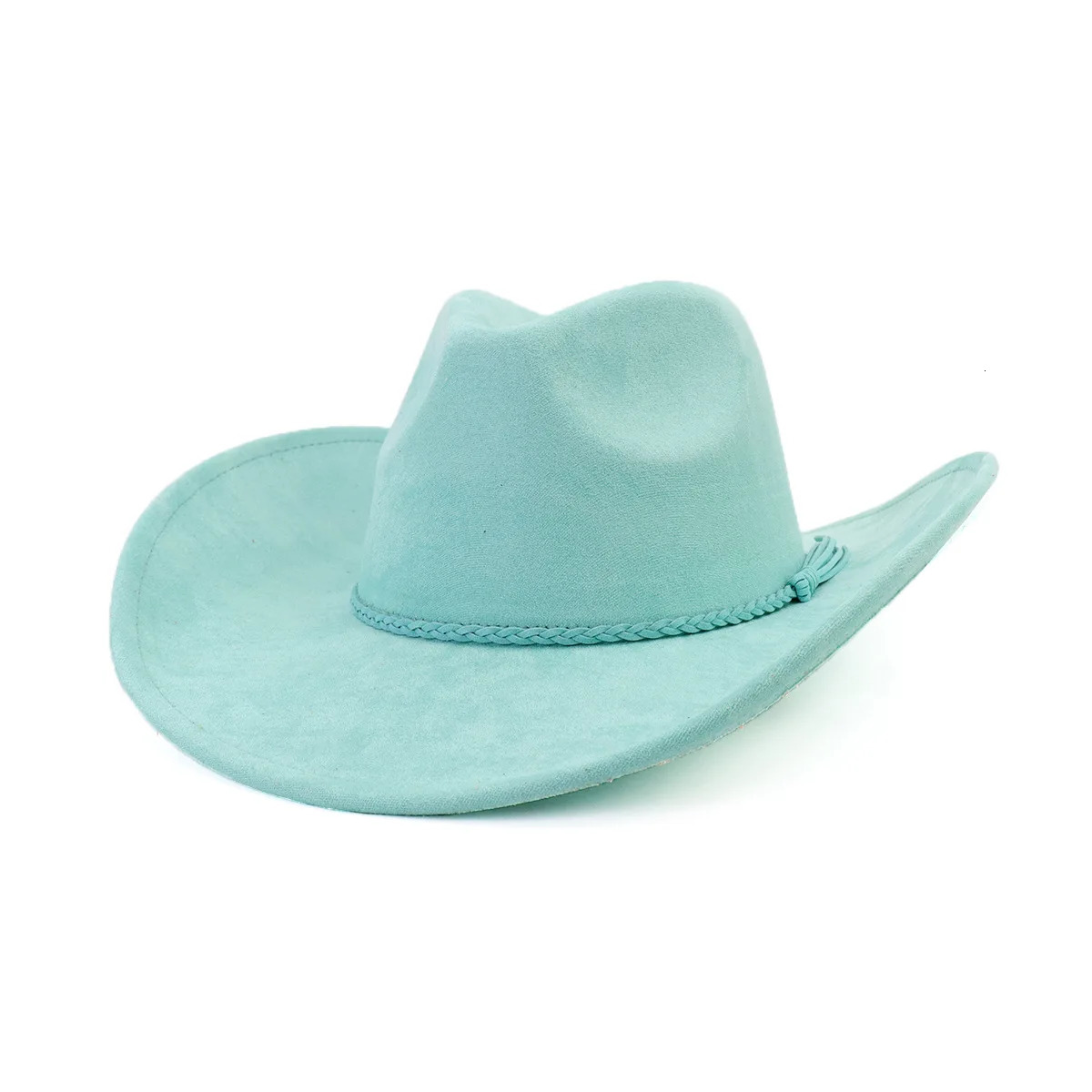 Vegan suede cowboy hat jazz panama unisex womens wide brim 251031