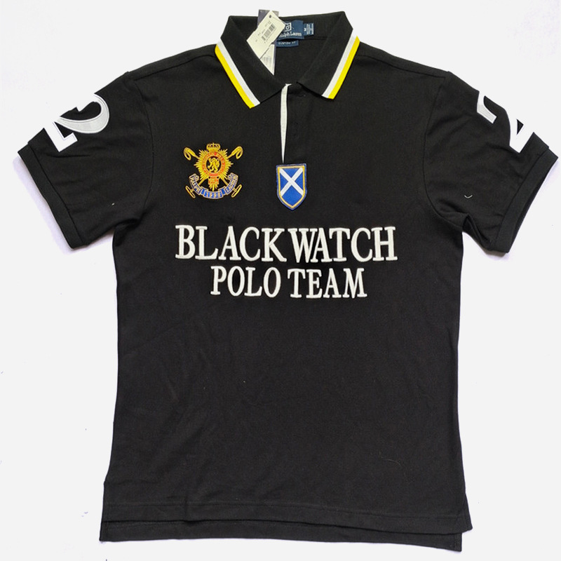 Wholesale men Polo Shirt direct selling shirts men's embroidery fashion urban sports casual cotton short-sleeved T-shirts contrast color stitching Embroidered S-5XL