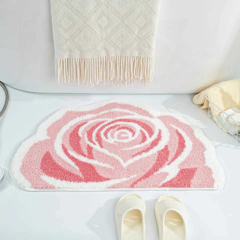 VIKAMAFloral-Patterned Imitation Cashmere Carpet Quick-Drying Anti-Slip Water-Absorbing Bathroom Mat Home Decoration Item C251103