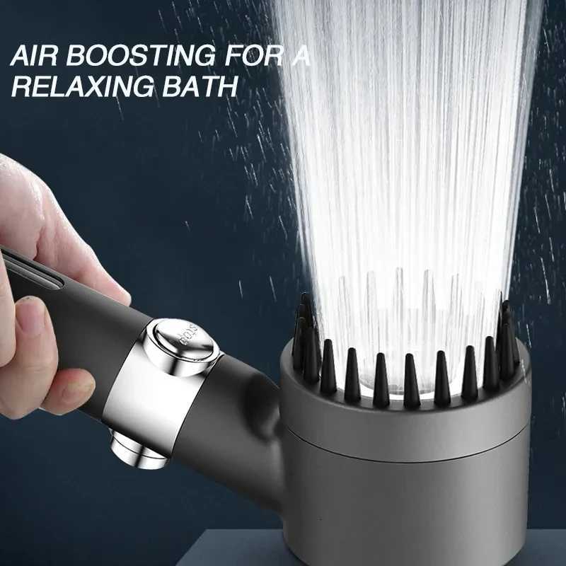 Massage Spa Pressuri Shower 3 Modes High Pressure Filter Rainfall Shower Big Boost Spray Nozzle Bathro Accessories Y251103