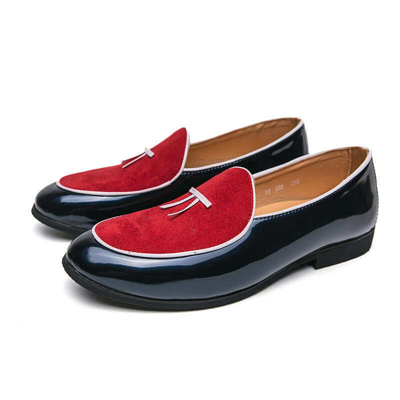 Men's in plus size, new casual leather fashionable one foot style, Le Fu shoes, Korean version, trendy hairstylist, Dou shoes