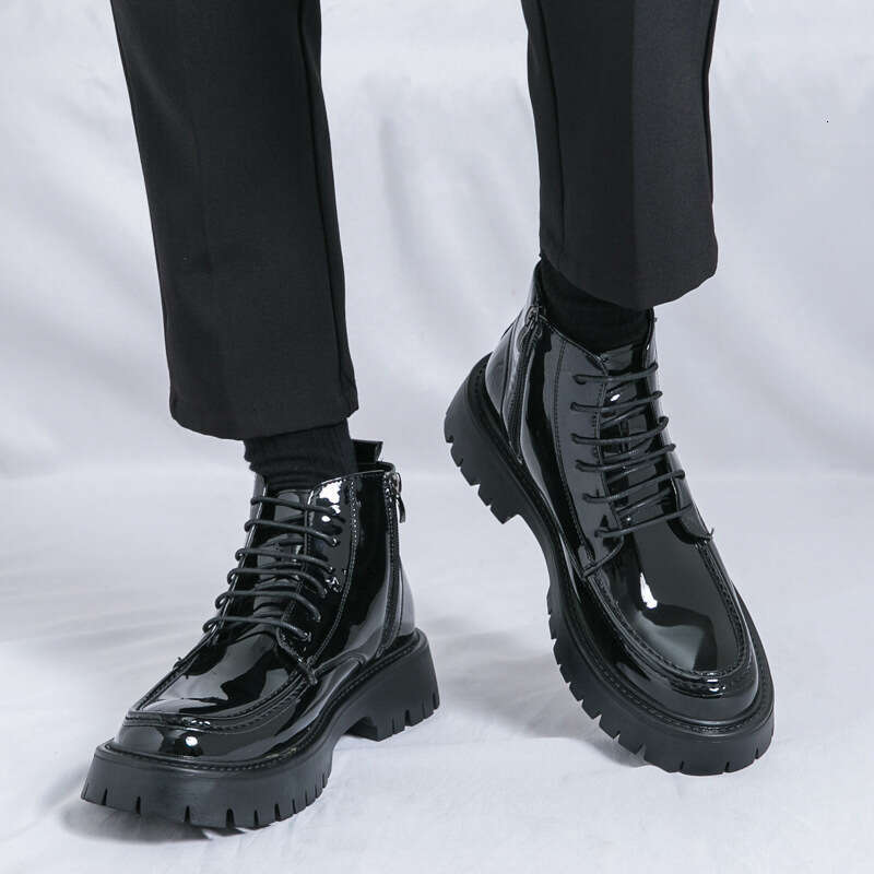 Men's Large Casual 2024 Autumn/Winter New Mid Top Martin Korean Edition Trendy Side Zipper Boots