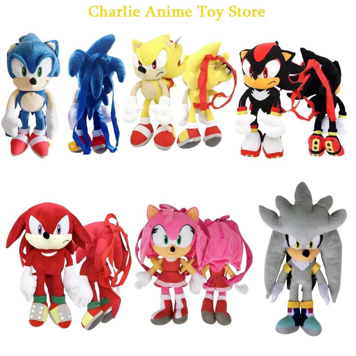 6 Style Plush Backpack Classic Game Character Black Shadow Plush Toy Animation Small Capacity Childrens Soft Toy Birthday Gift X250402