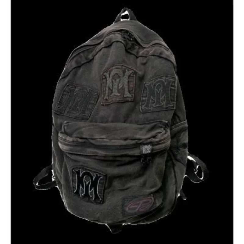 Large Capacity Y2k Fashion Letter Embroidery Backpack Patchwork Vintage Gothic Schoolbags Luxury Design Casual Students BackpackW251103