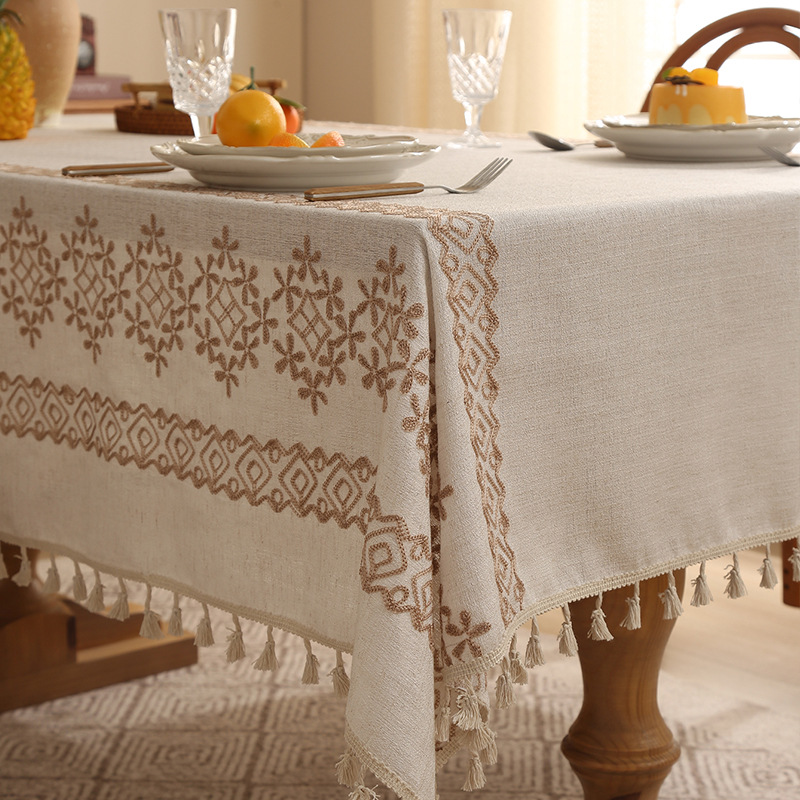 New linen minimalist premium tablecloth, solid color, thickened coffee table cover, tablecloth NBDW01