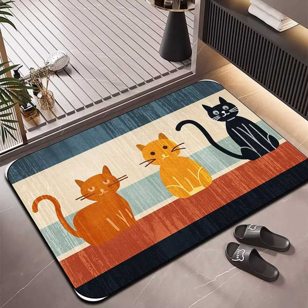 Hard diatom mud absorbent bathroom floor mat door-to-door bathroom household non-slip quick-drying floor mat toilet mat C251103