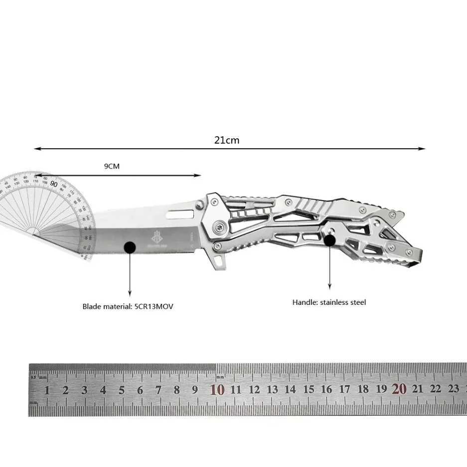 Mechanical Pocket Folding Knife Stainless Steel 5CR13MOV Blade Sharp Rescue Knife Outdoor EDC Camping Hunting ToolT250402