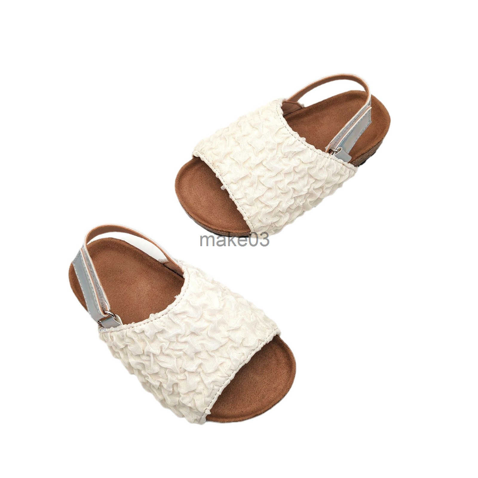 2025 flat bottomed girls summer new slippers fashionable foam gauze soft soled childrens sandals childrens princess sandals J250403