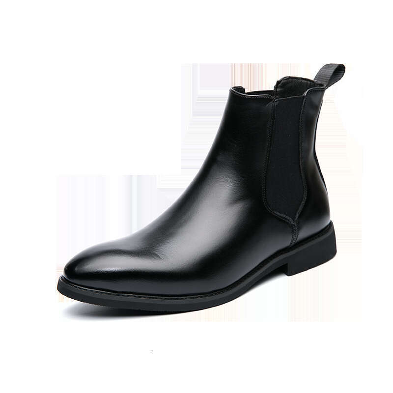Size 38-48 Chelsea boots, British shoes, winter polished plus velvet high top men's boots