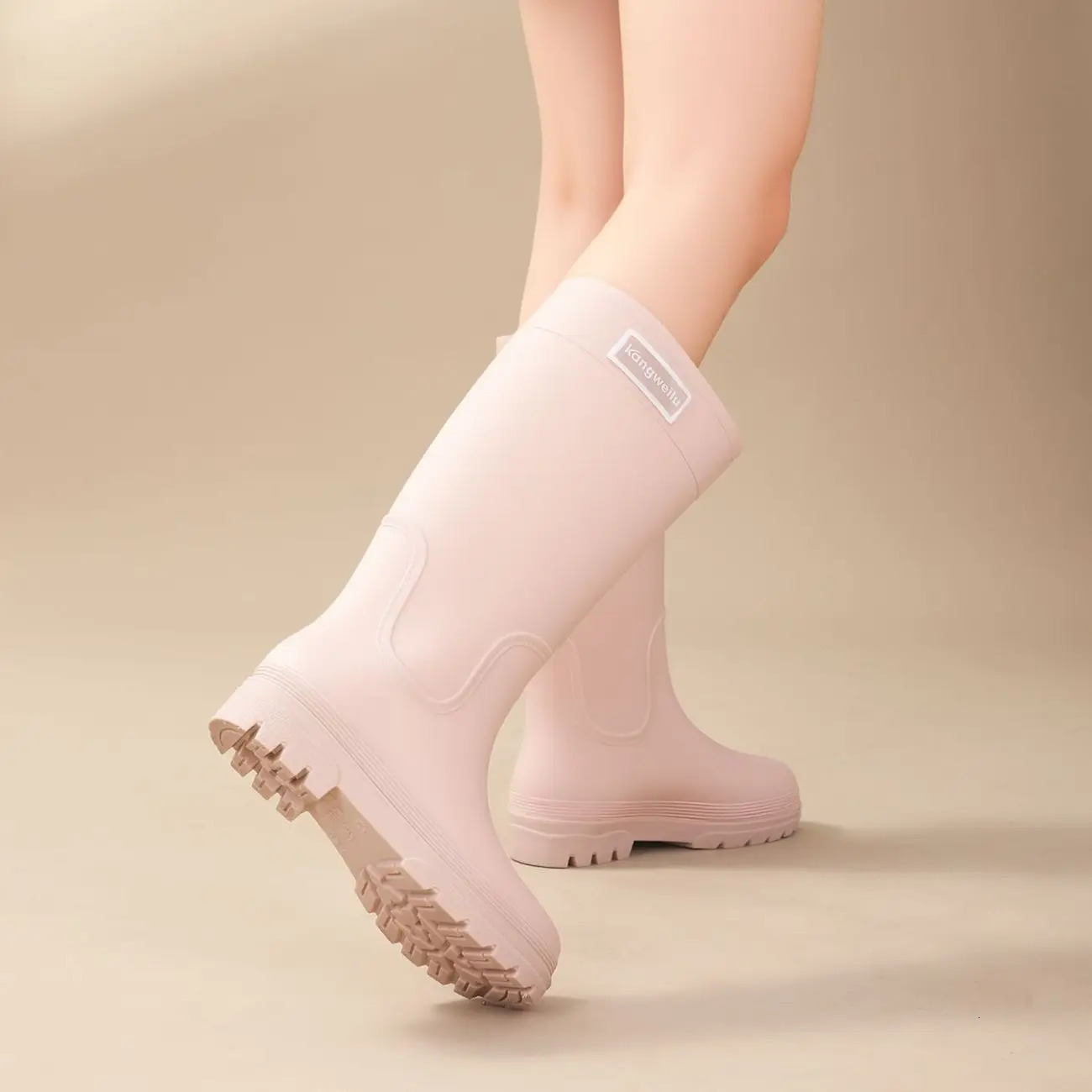 Womens Highcylinder Rain Boots Stylish for Outdoor Wear Thicksoled Water Shoes Waterproof Galoshes Camping Long Boots 251030 - view 6