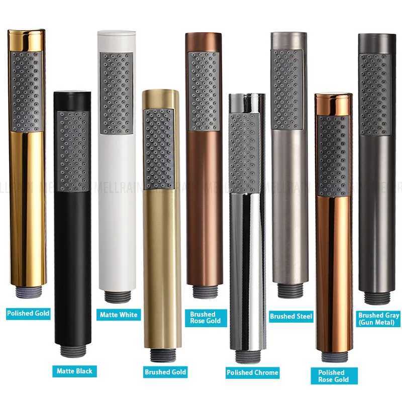Round Gunmetal/Rose Gold/White/Black/Chre Stainless Steel Handheld Shower High Pressure Bathro Shower Accessories Y251103