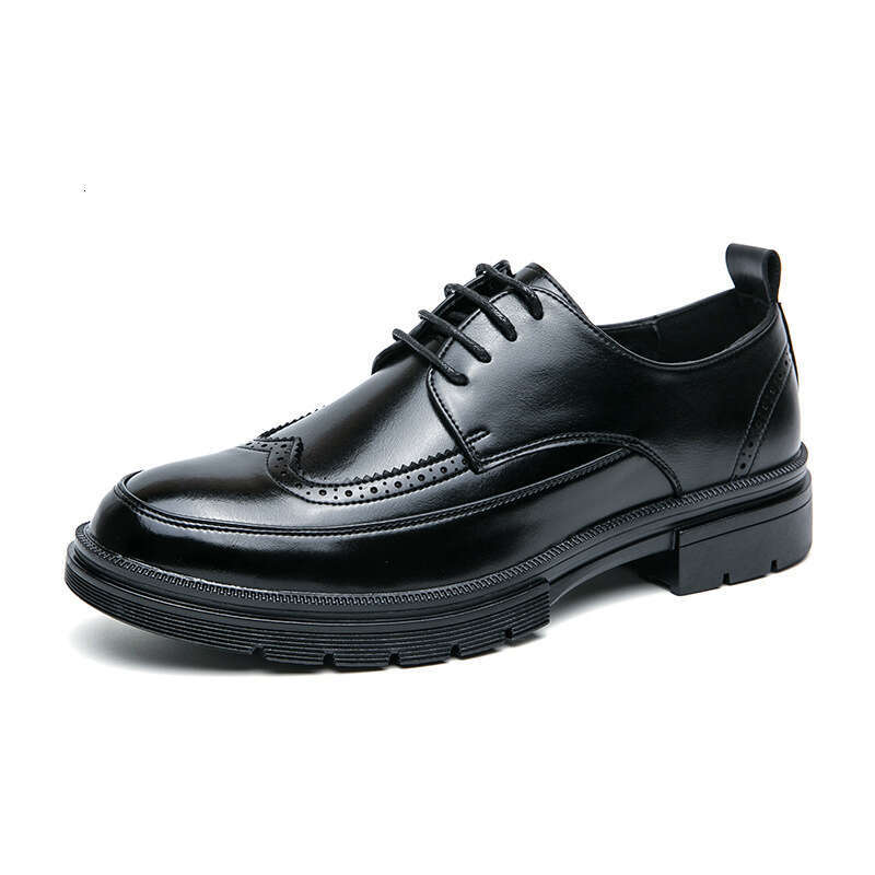 Large Men's 2024 Spring and Autumn New Leather 38-46 Business Dress Groom Wedding Shoes