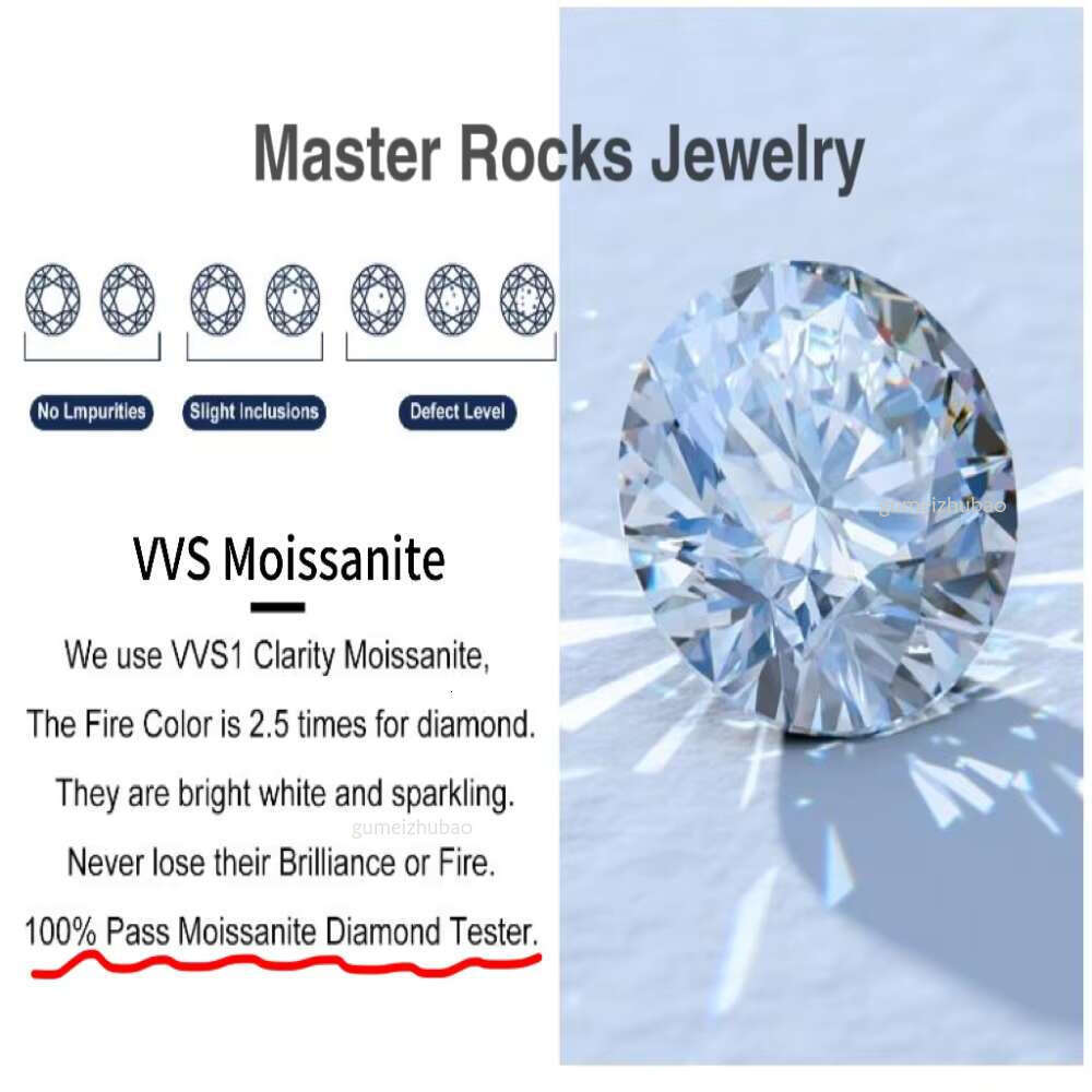Bg Sterg Sier Iced Out 24MM Hip Hop Moissanite Cuban k Chain