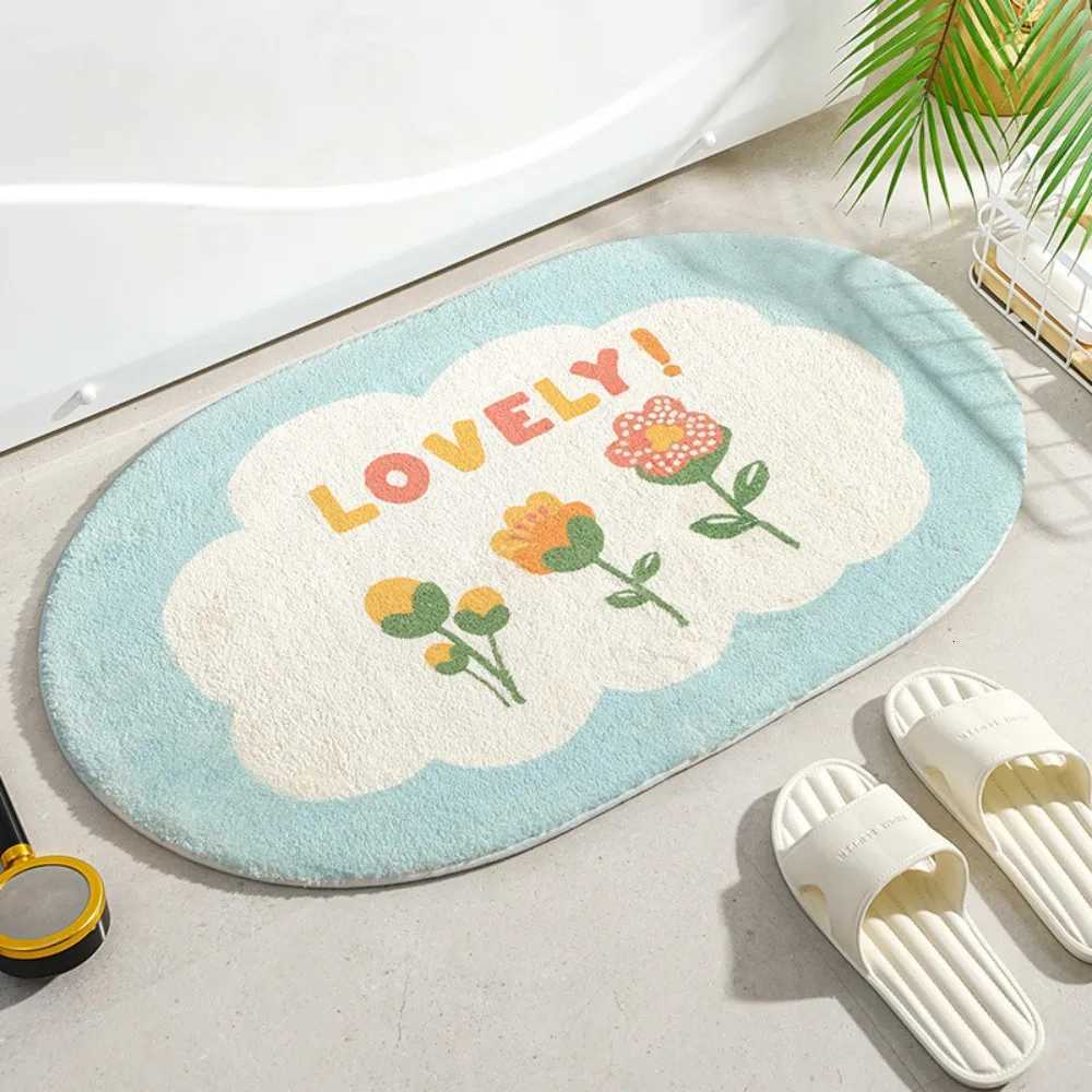 VIKAMA Ins Cute Carpet Bathroom Absorbent Anti Slip Mat Cartoon Flower Carpet Bathroom Anti Slip Mat Home Decoration C251103