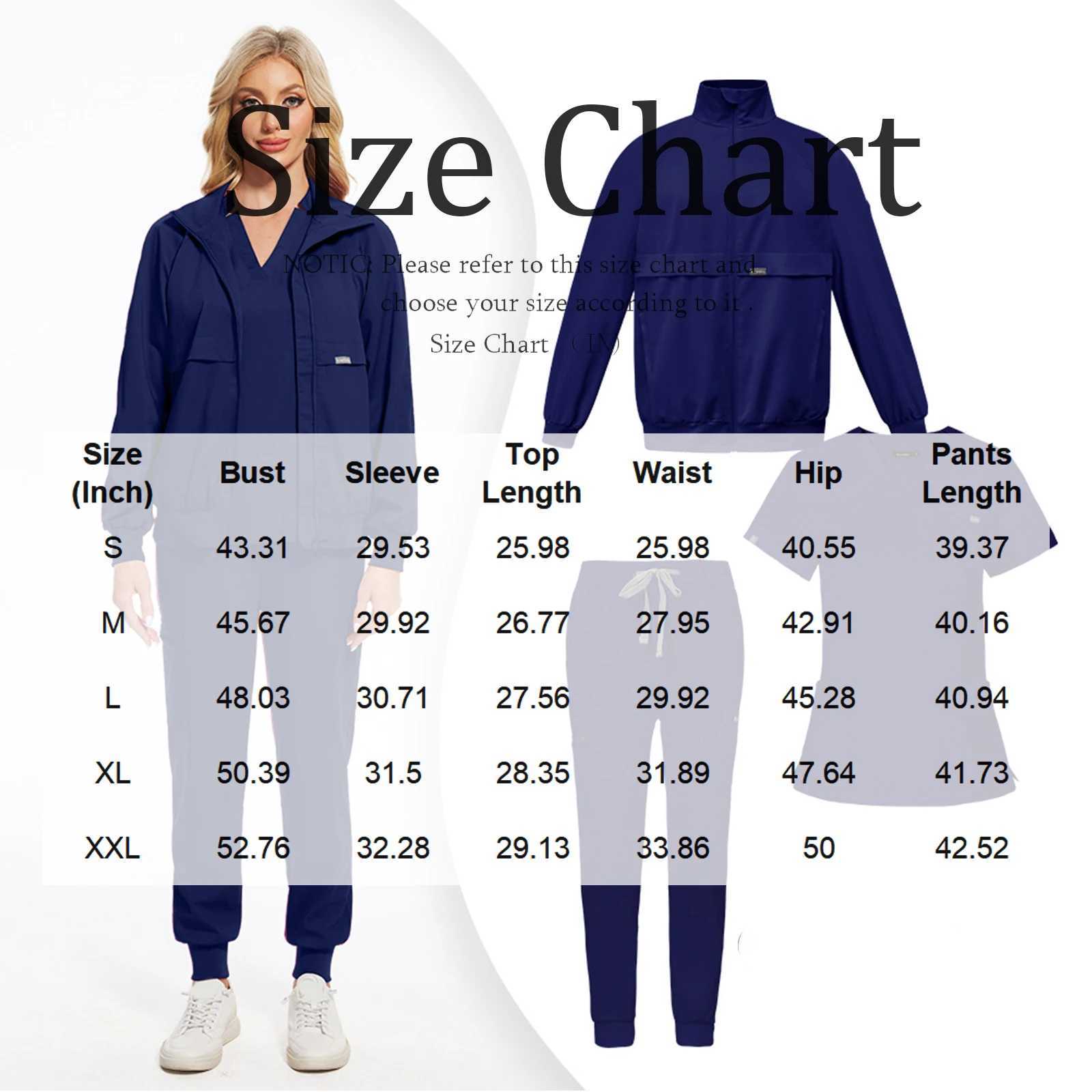 Female Loose Comfy Vneck Short Sleeved Top and Trousers and Coat Three Piece Workwear Solid Fall Winter Nurse Caring Clothes J251103