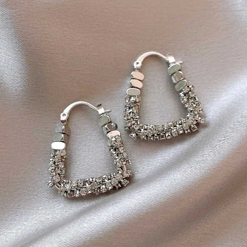 New Years Design Geometric Irregular Miniature Set Zircon Metal Earrings 2025 Womens Luxury Earrings Y250401