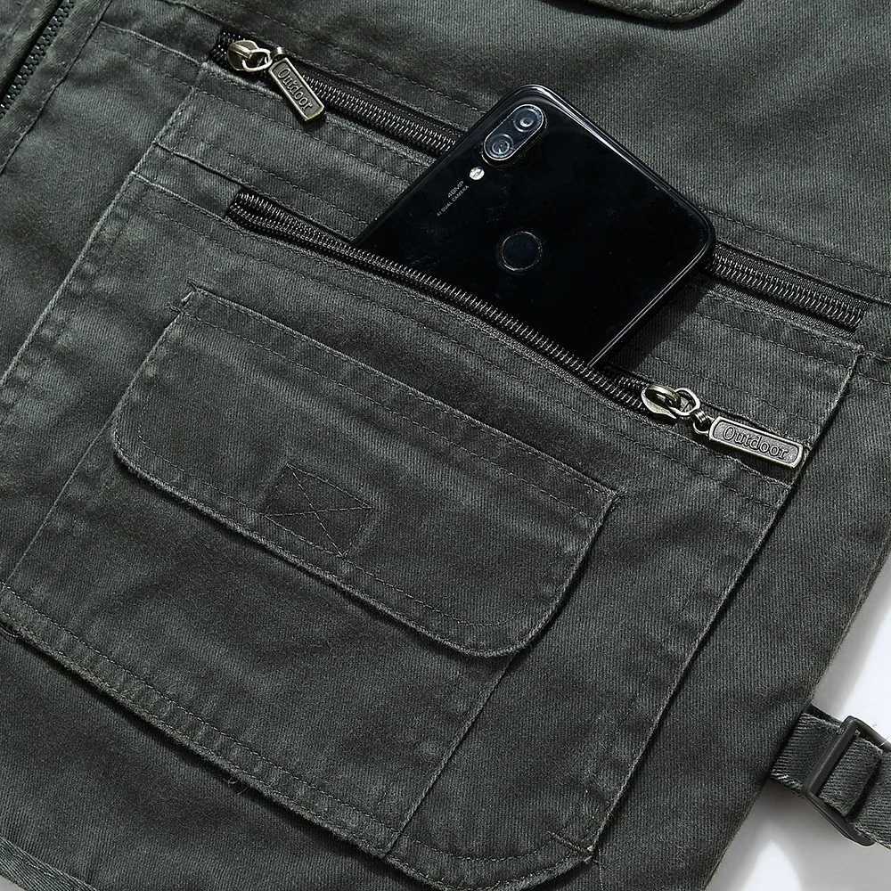 L-6XL Big Size New Men Multi Pocket Cotton Vest Casual with Many 14 Pockets Sleeveless Jackets Male Outdoor Photograph Waistcoat X250403