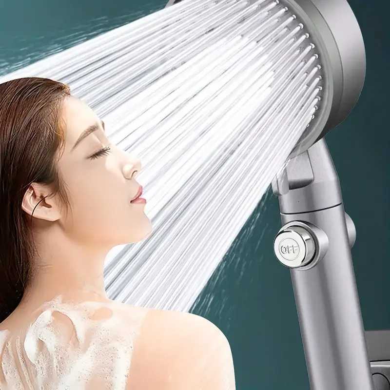 Grey High Pressure 5 Modes Hand Held Shower Set Filter with OnOff Pause Universal Bathro Accessories Y251103