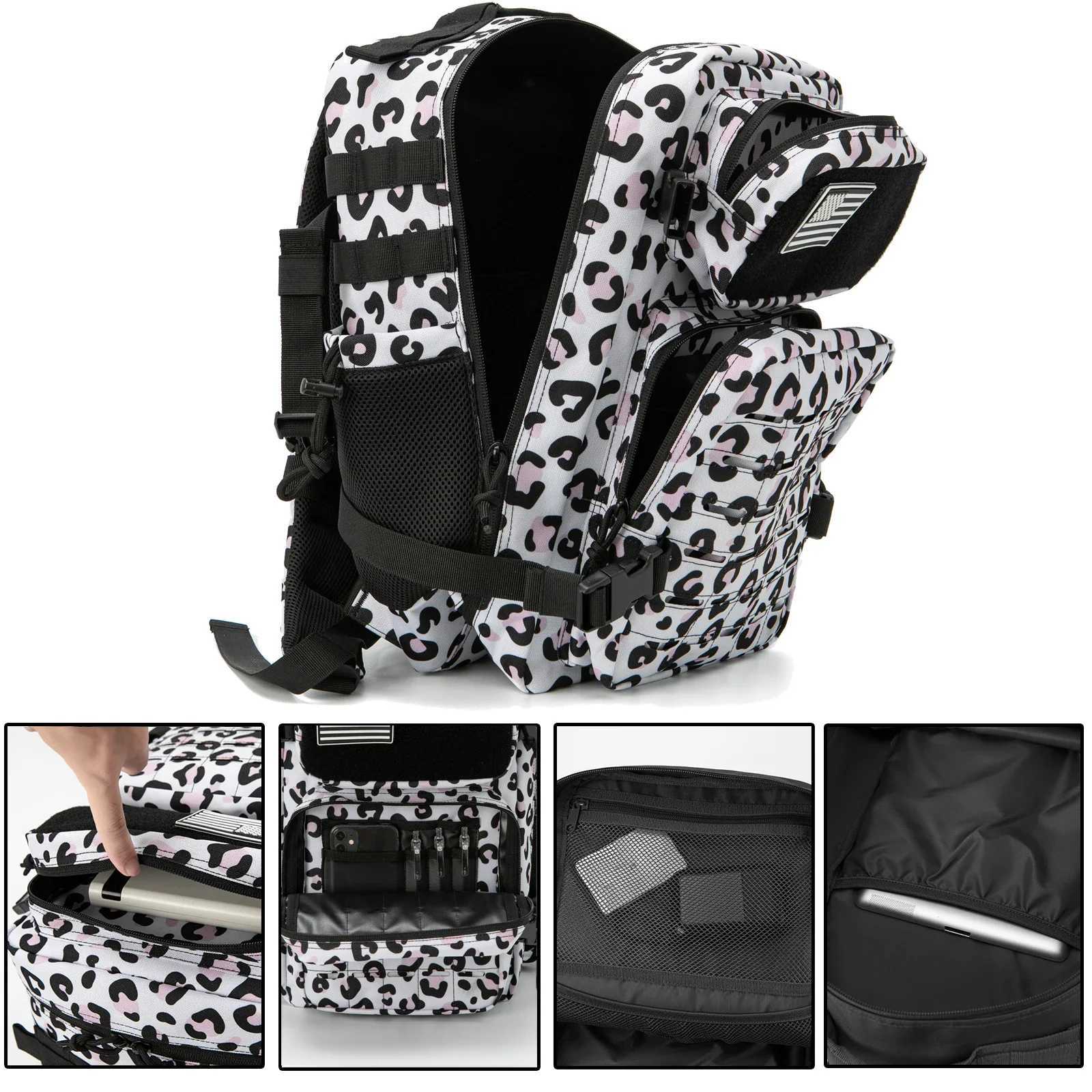 25/45L Women/men Backpack for Tactical Laser Cut Molle heavy duty backpack School Bag Gym Rucksack Treeking with Dual Cup HolderC250407
