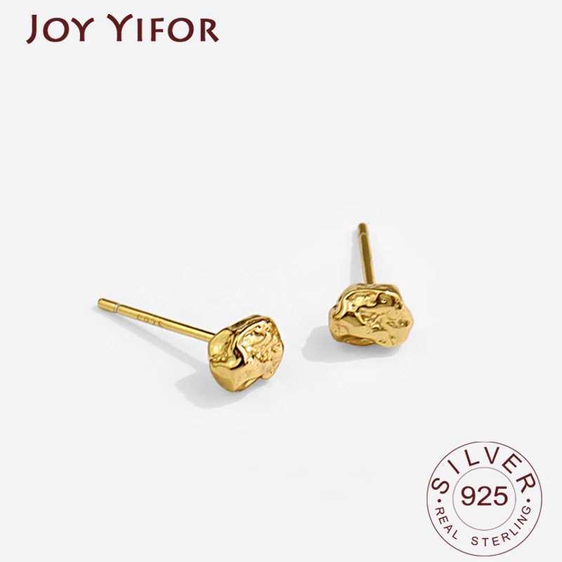 Minimalist 925 Sterling Silver Stud Earrings Stone Vintage Geometric Ellipse Handmade Earrings Party Accessories Jewelry Gift C251103